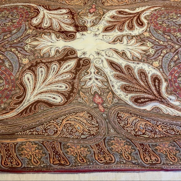 ETRO Paisley Long Scarf Pochette Wrap Multicolor Silk Lightweight 26”x64” Italy - Picture 5 of 12